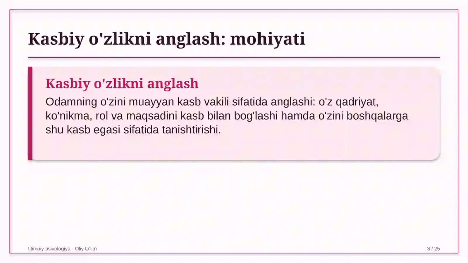 Ulgurji bozorlarda kasbiy o'zlikni anglash 3