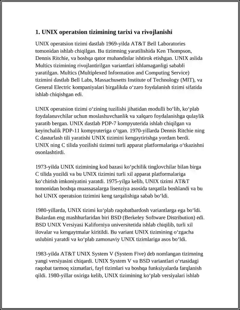 UNIX OPERATSION TIZIMI 3