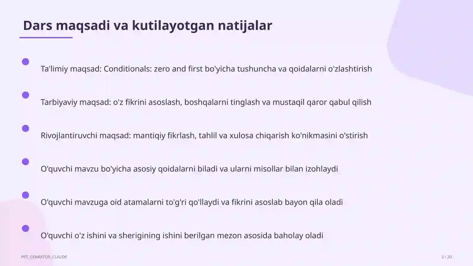 Conditionals: zero and first (8-sinf) 3