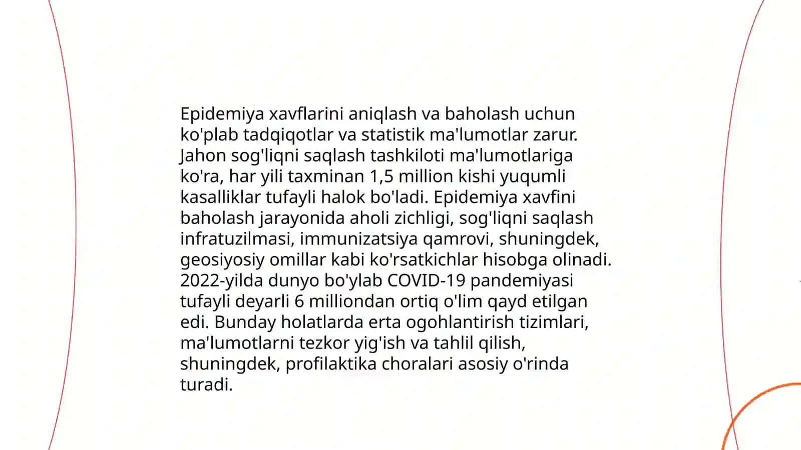 Tibbiy xizmat va sanitariya – epidemiologiya muassasalarining rolini oʼrgatish 3