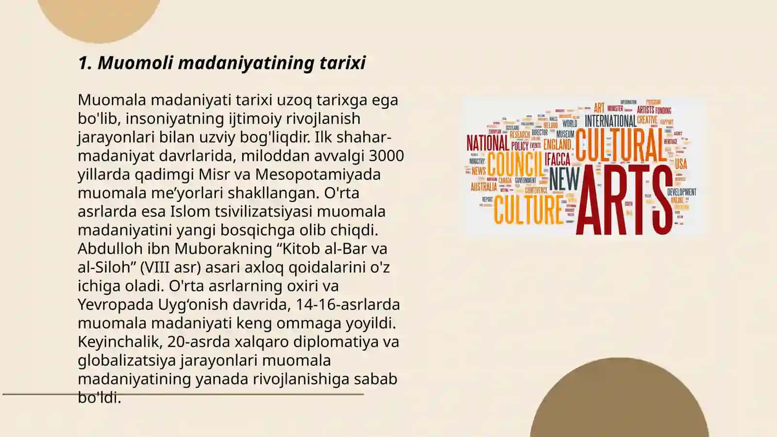 Muomoli madaniyatining tarixi 3