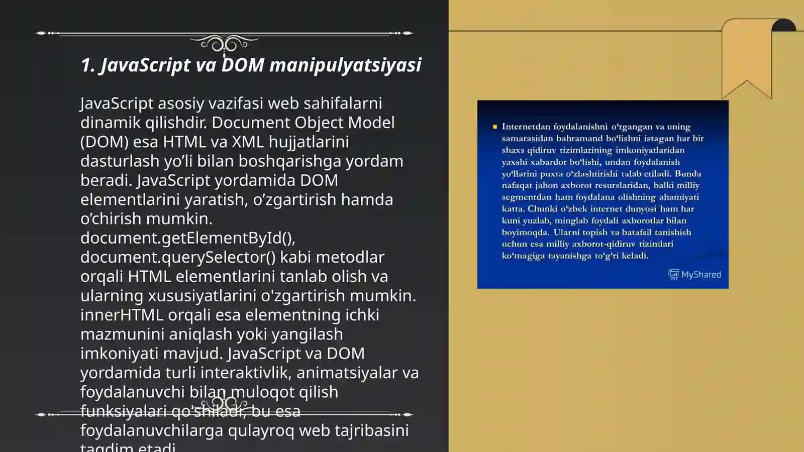 JavaScript va DOM manipulyatsiyasi 3