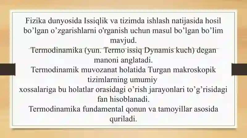 Termodinamika qonunlari 3