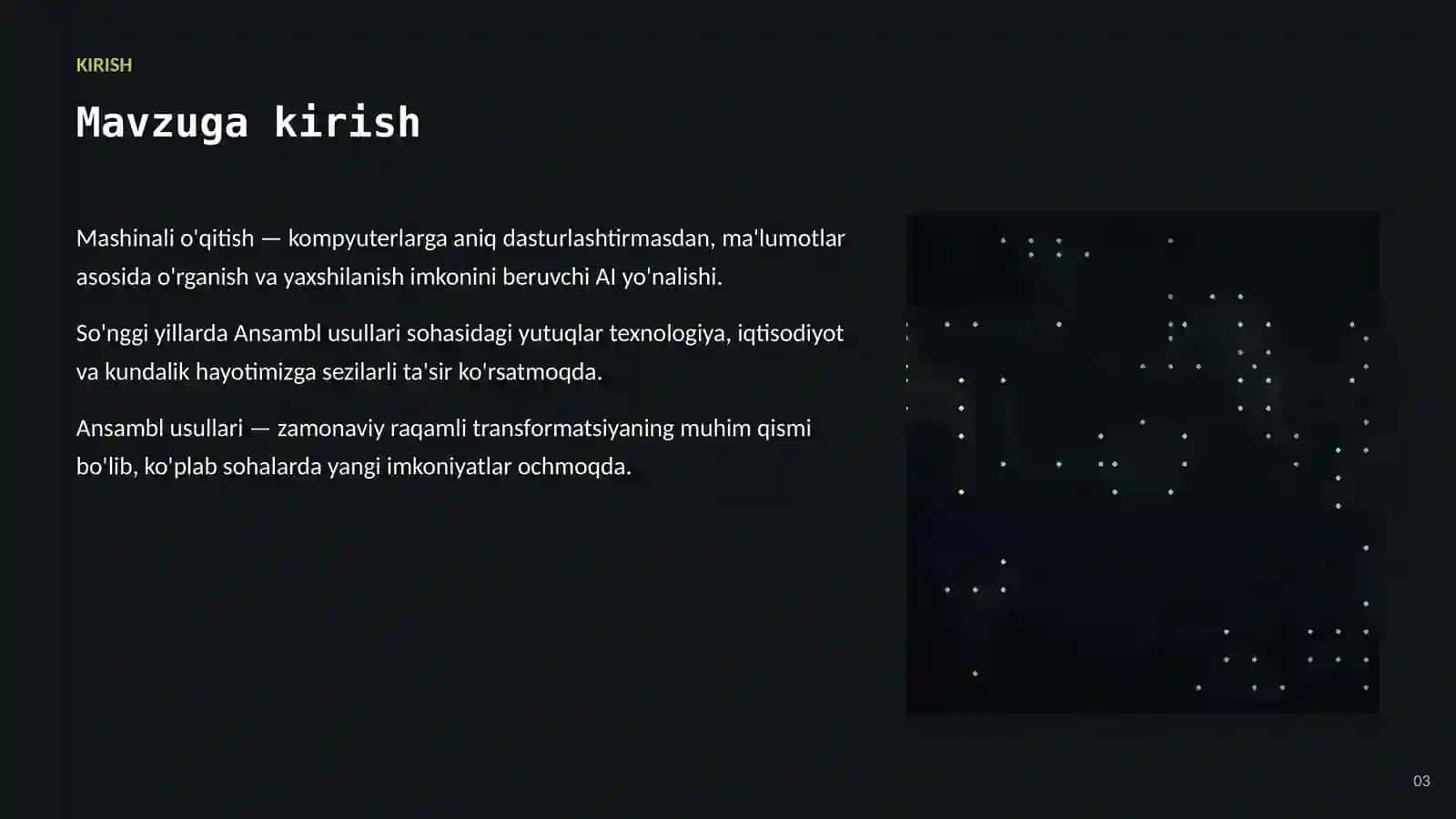MASHINALI O'QITISH 3