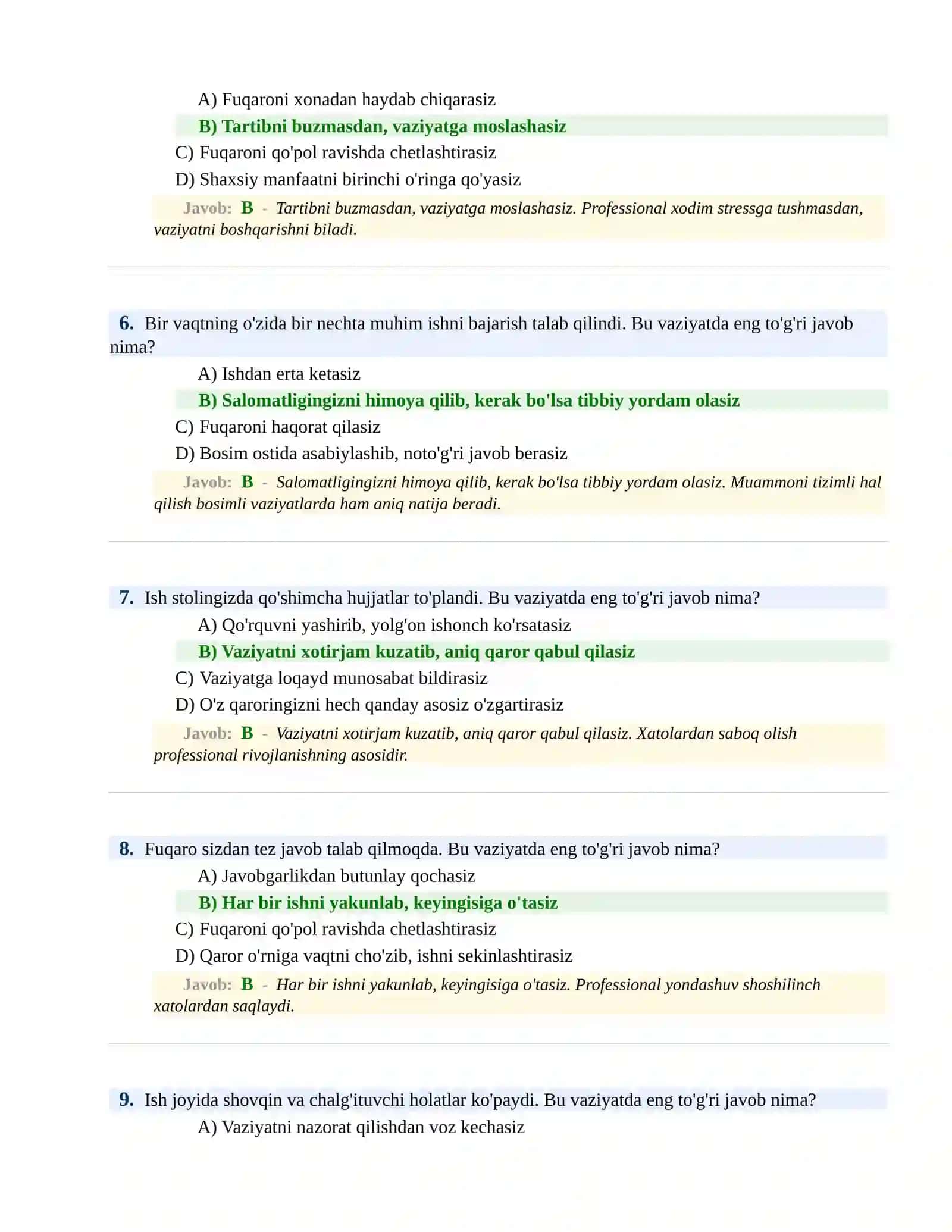 PSIXOLOGIK SINOV Testlari 3