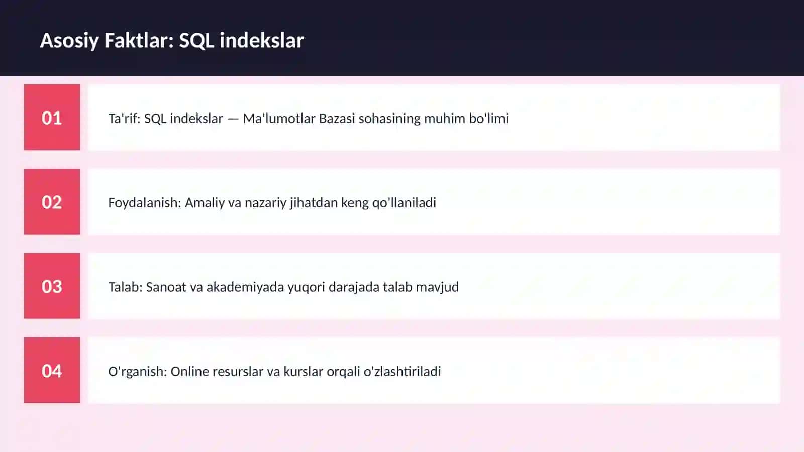 SQL indekslar 3