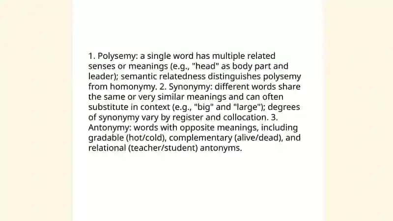 Polysemy, Synonymy, Antonymy 3