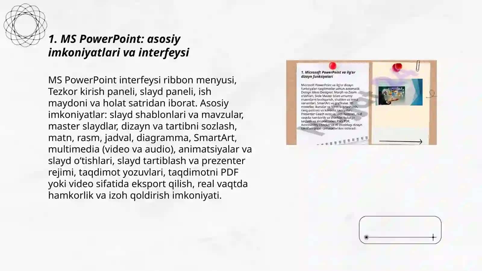 MS PowerPoint: asosiy imkoniyatlari va interfeysi 3