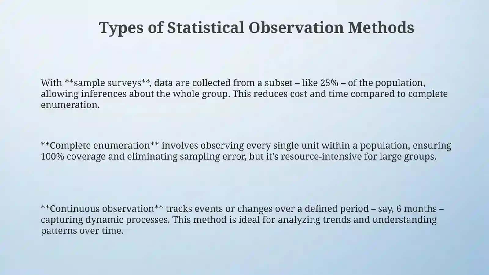 Statistical observation method 3