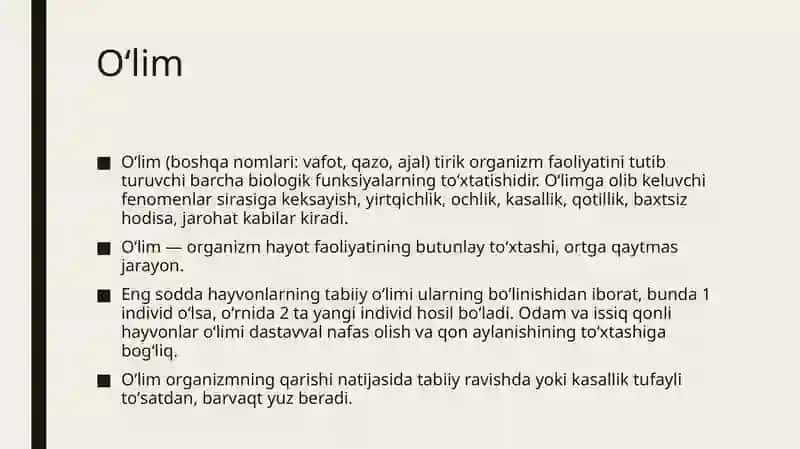 Oʻlim haqida tushunchalar 3