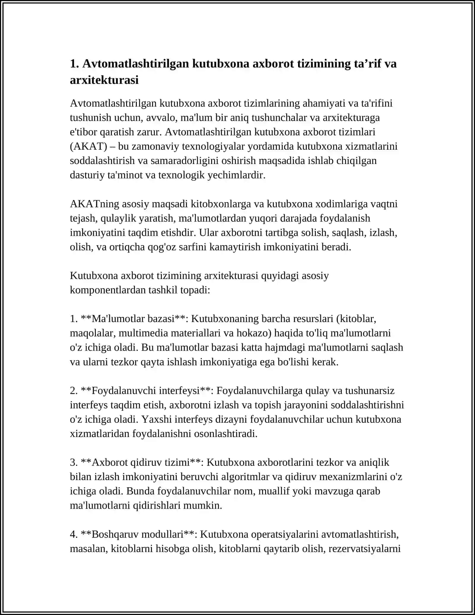 AVTOMATLASHTIRILGAN KUTUBXONA AXBOROT TIZIMLARI 3