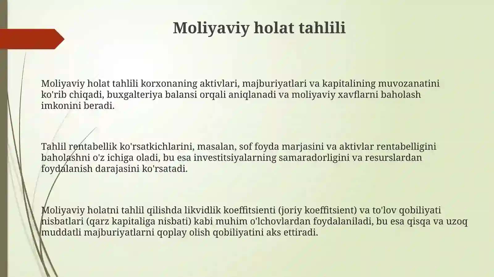 Moliyaviy holat tahlili 3