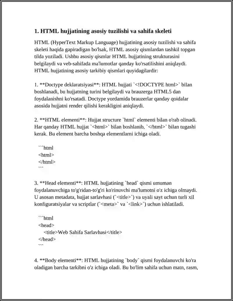 HTML DA SODDA WEB SAHIFA YARATISH (MATN RASM XAVOLA) 3