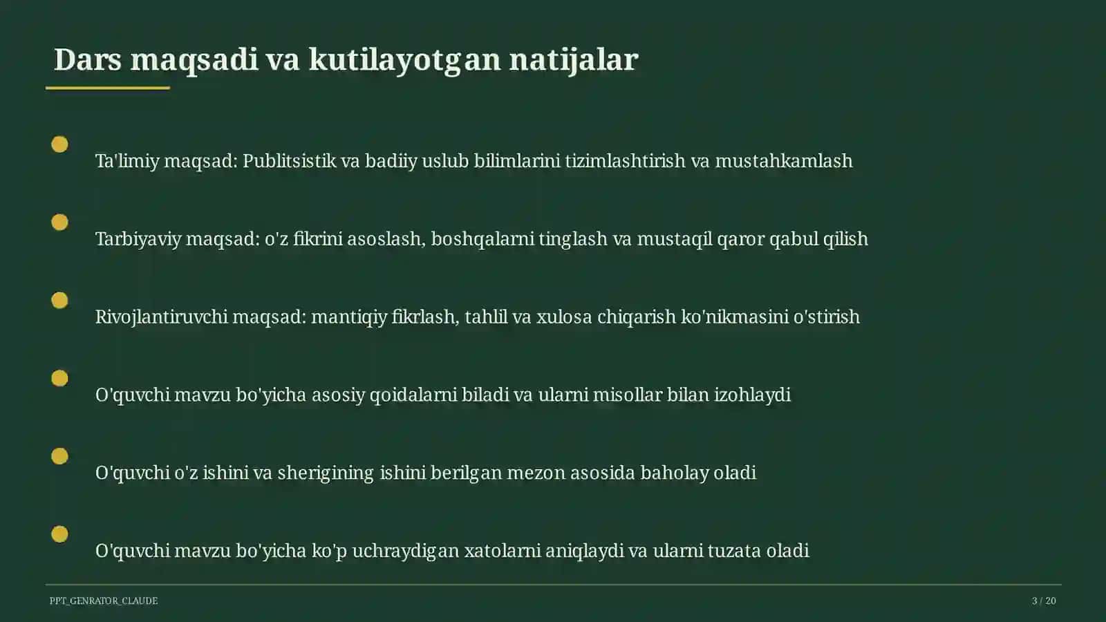 Publitsistik va badiiy uslub (10-sinf) 3