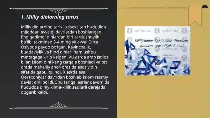 Milliy dinlar 3