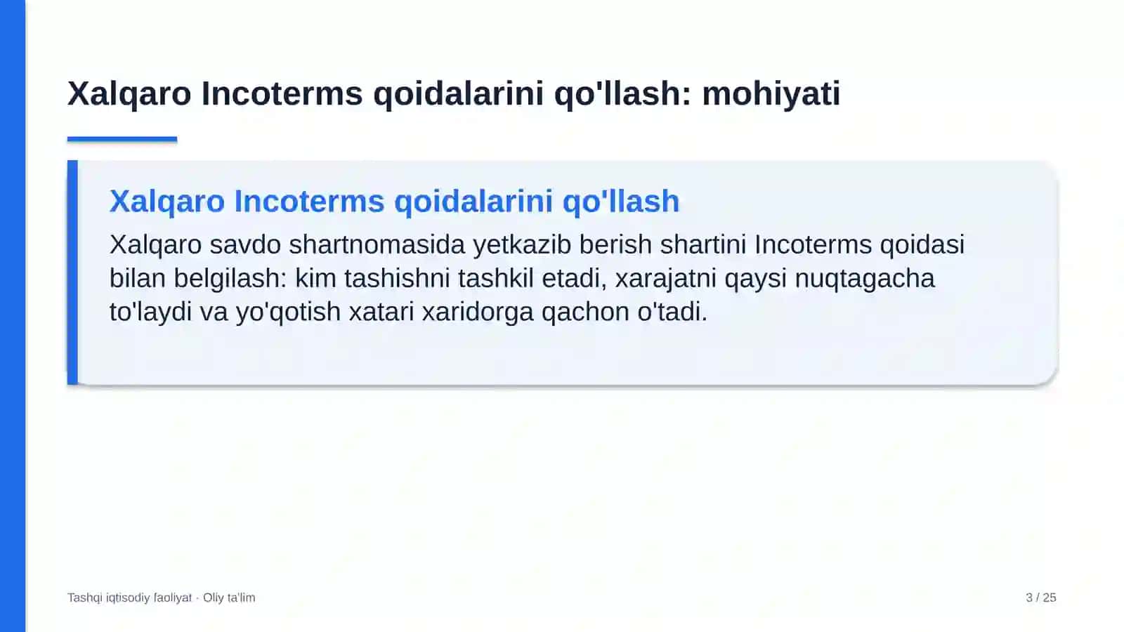 Kitob do'konlarida xalqaro Incoterms qoidalarini qo'llash 3