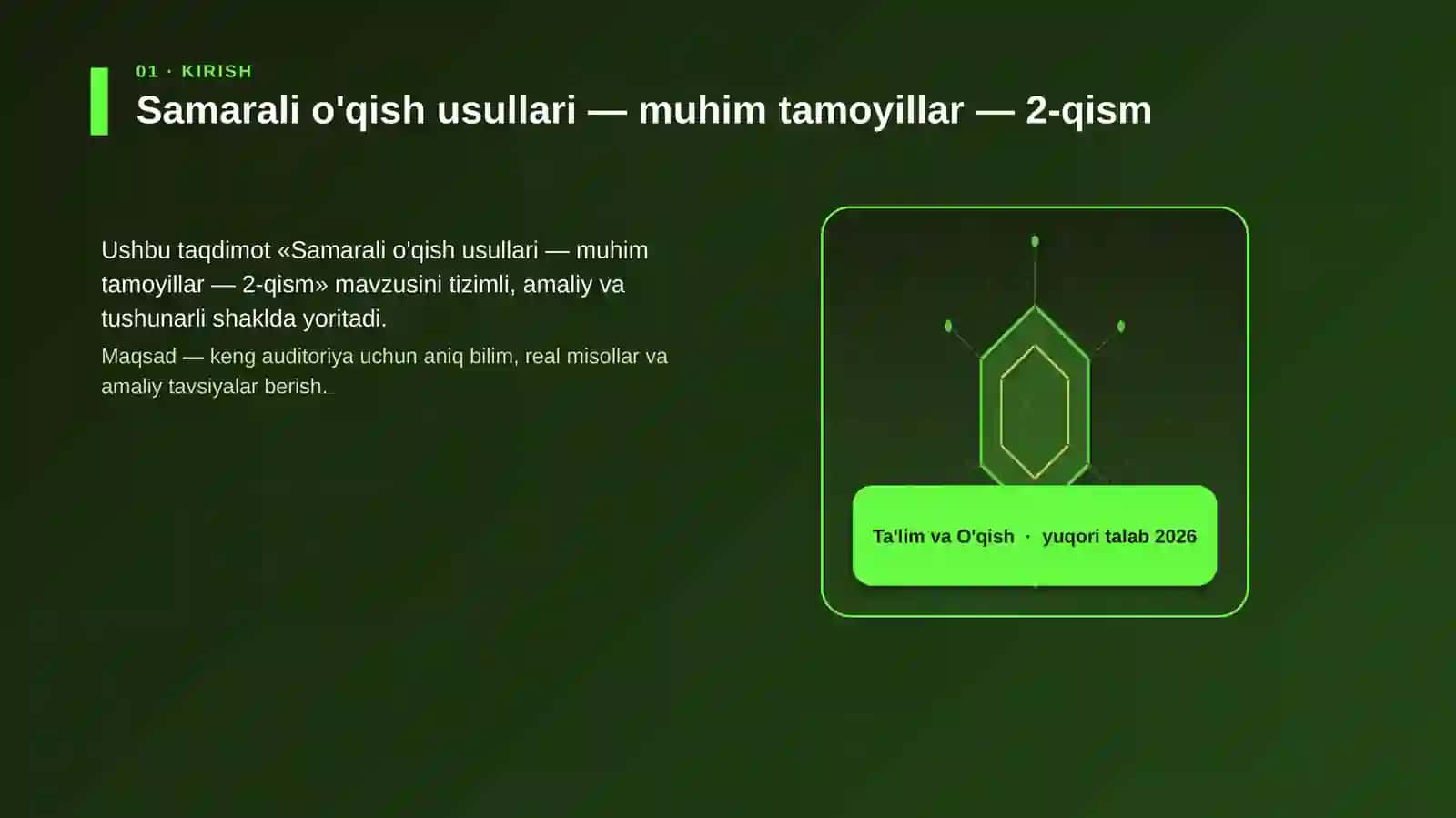 Samarali o'qish usullari — muhim tamoyillar — 2-qism 3