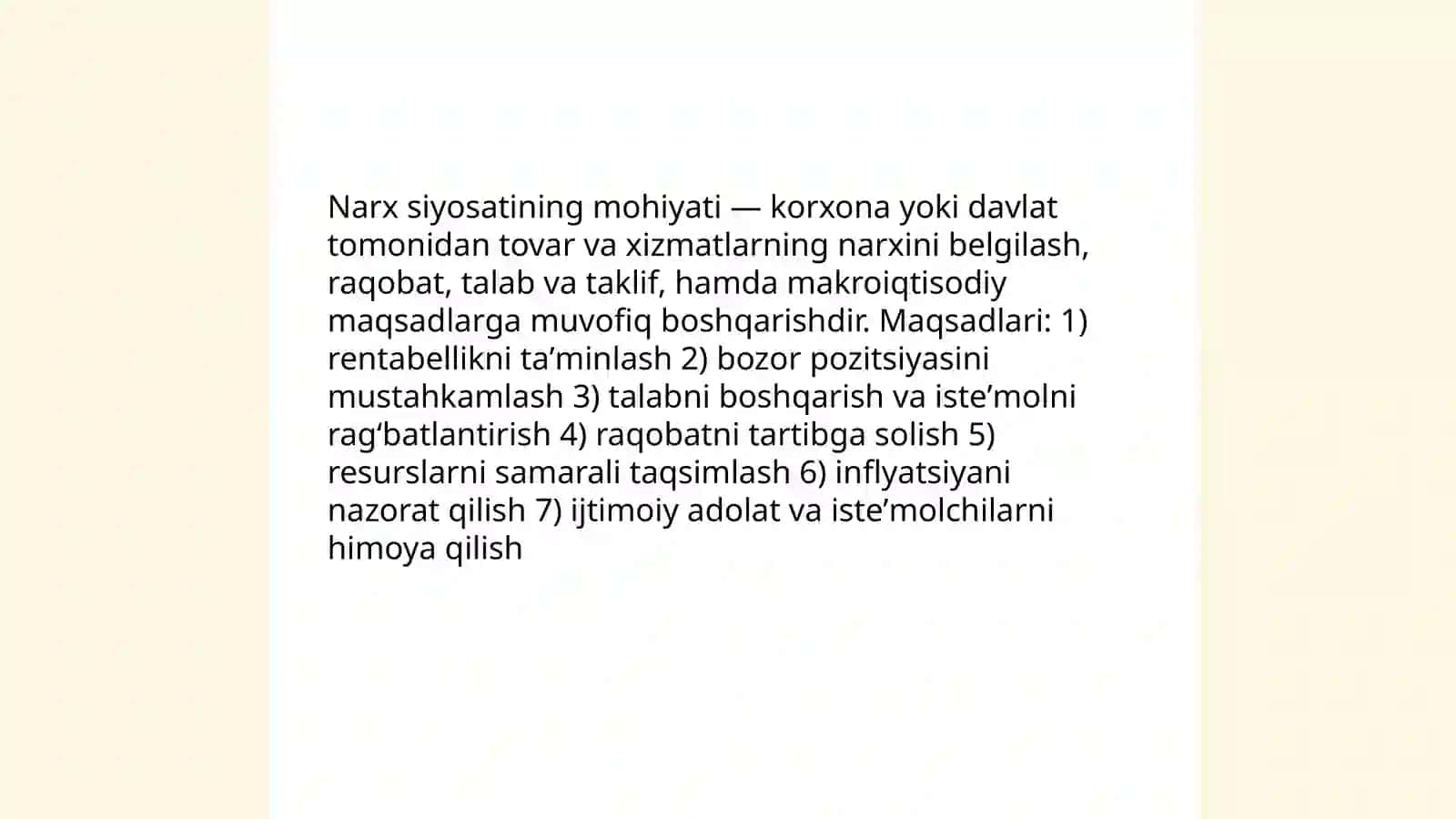 Narx siyosati 3