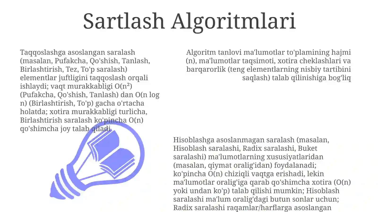 Algoritmlarning umumiy ko'rinishiga misollar 3