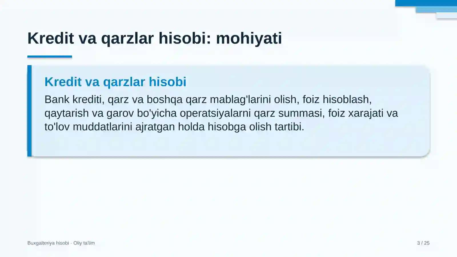 Pediatriyada kredit va qarzlar hisobi 3