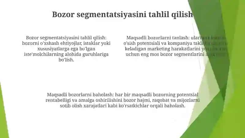 Maqsadli Bozorlarni Tanlash Va Baholash 3
