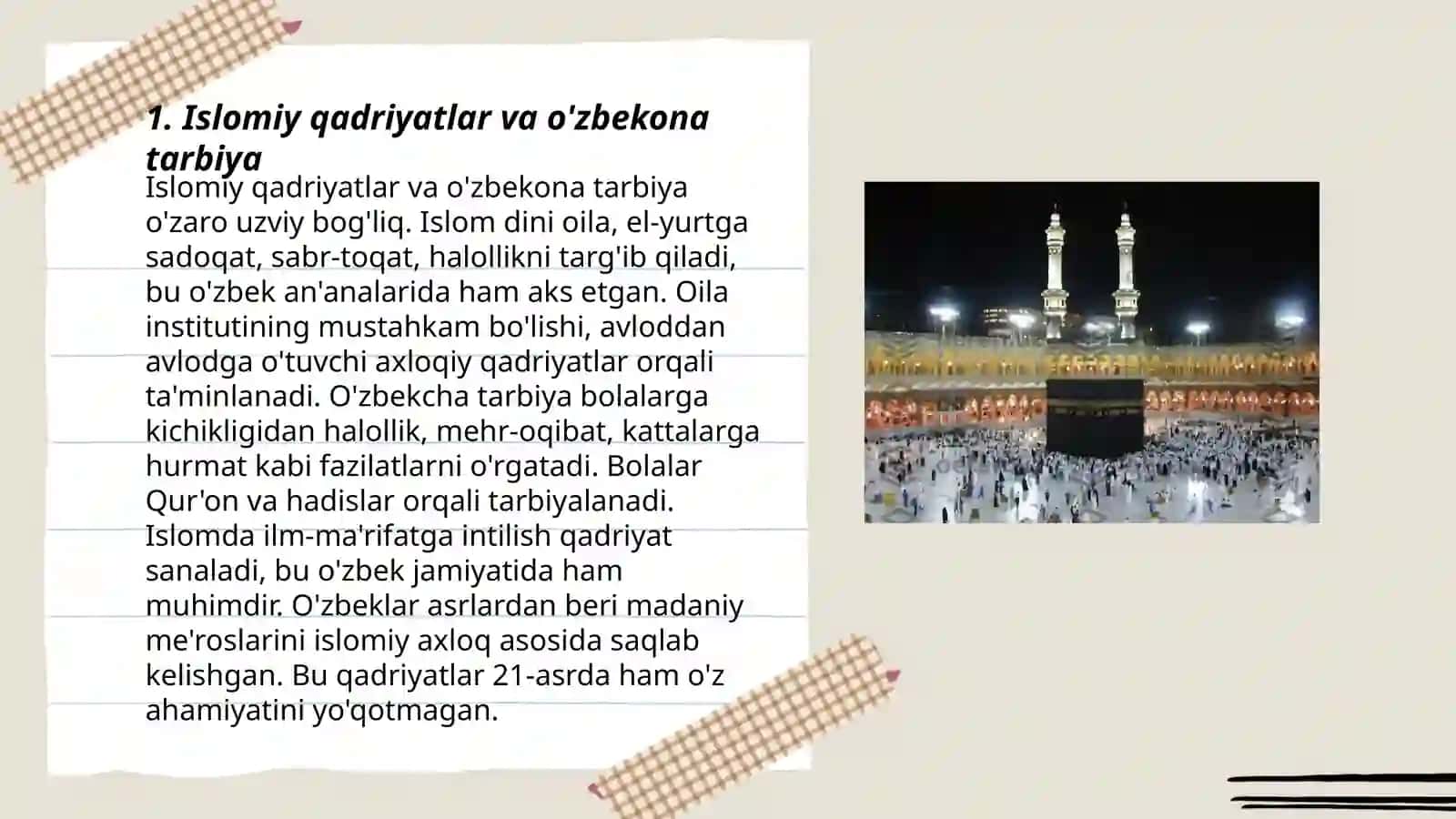 Islom dini va o'zbekona tarbiya 3