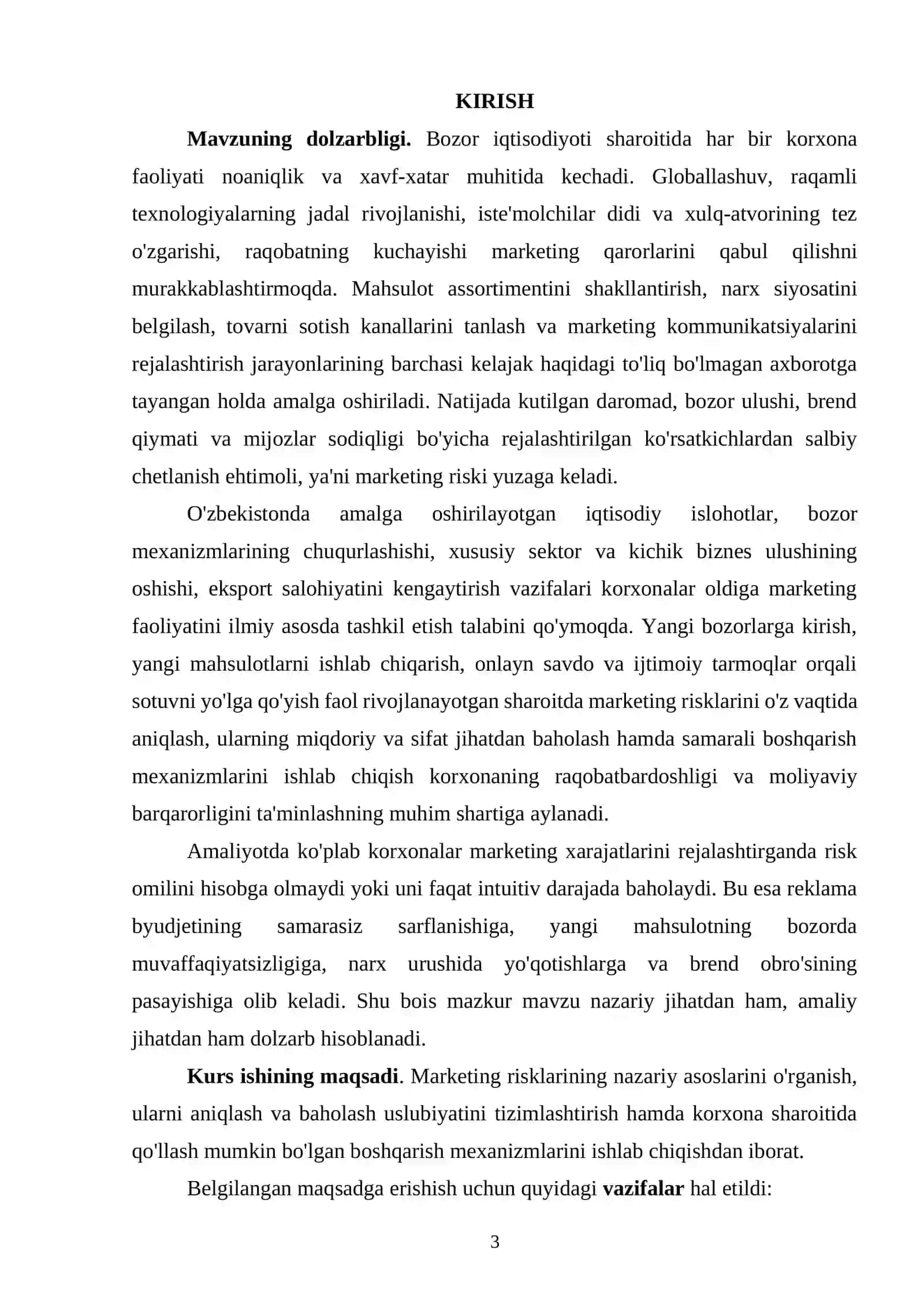 MARKETING RISKLARNI ANIQLASH, BAHOLASH VA BOSHQARISH MEXANIZMLARI 3