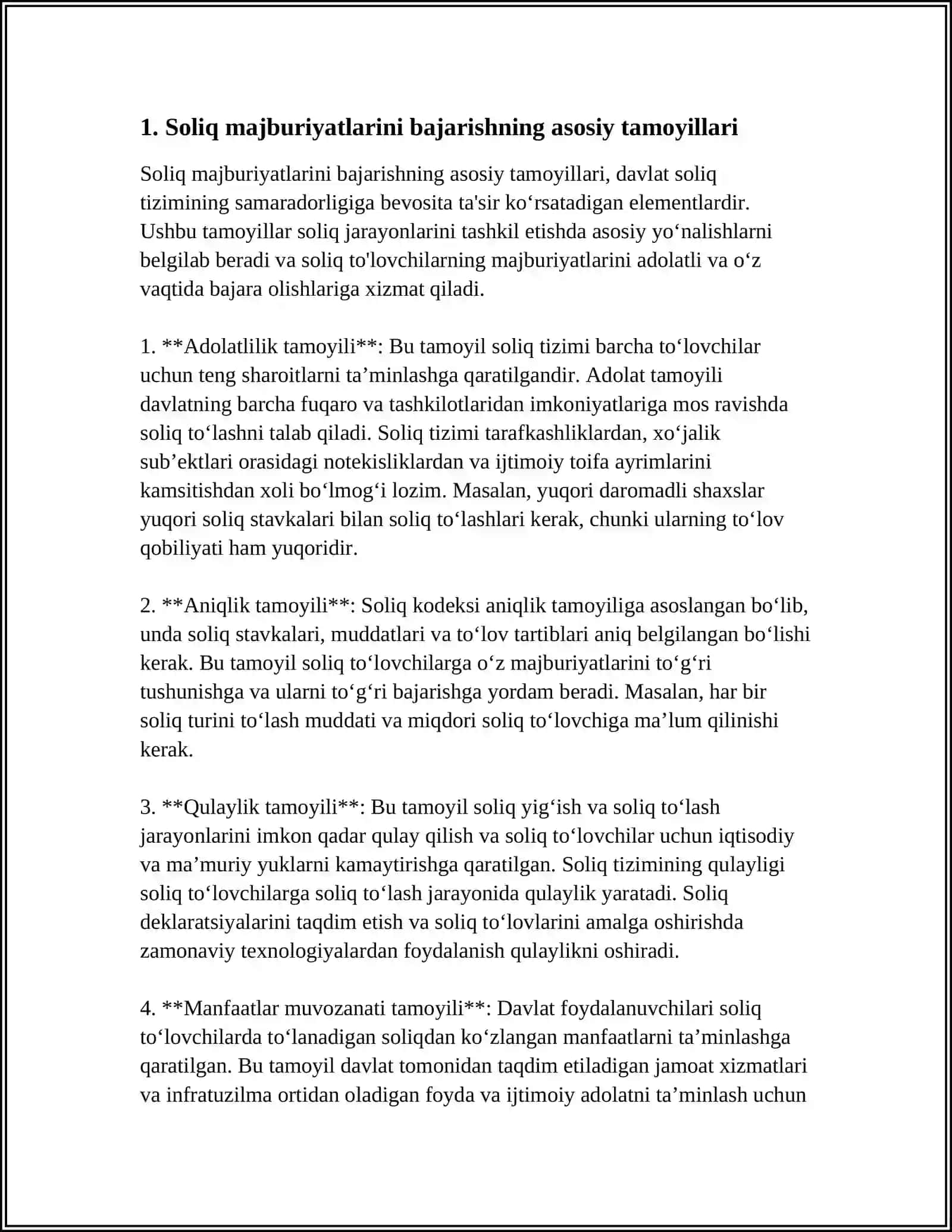 SOLIQ MAJBURIYATINI BAJARISHNING UMUMIYQOIDALARI 3