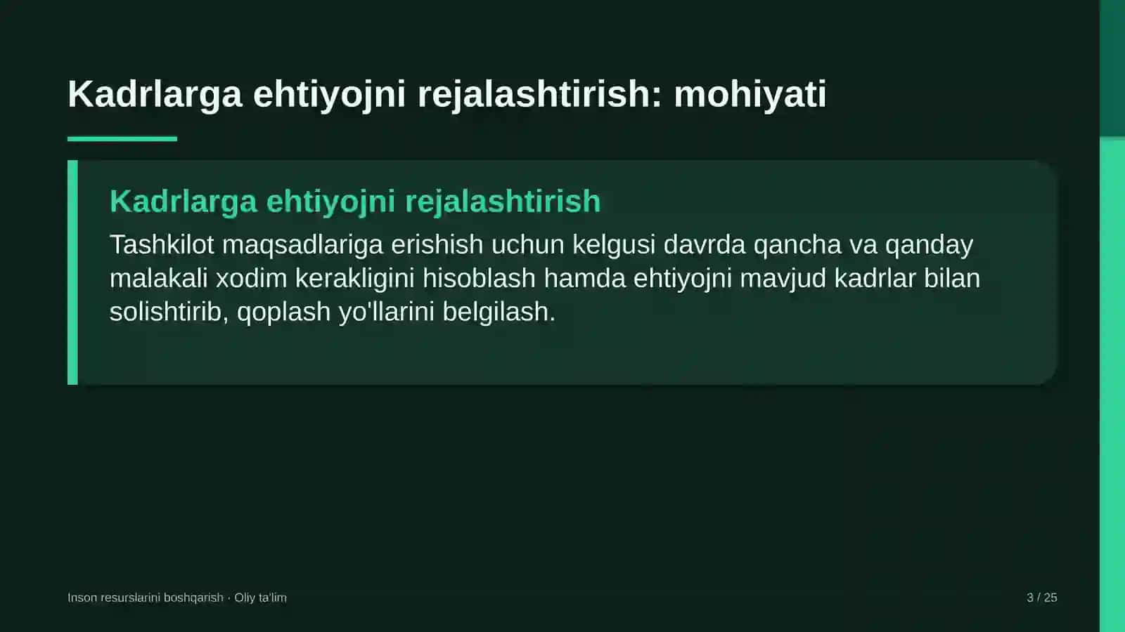 INSON RESURSLARINI BOSHQARISH · OLIY TA'LIM 3