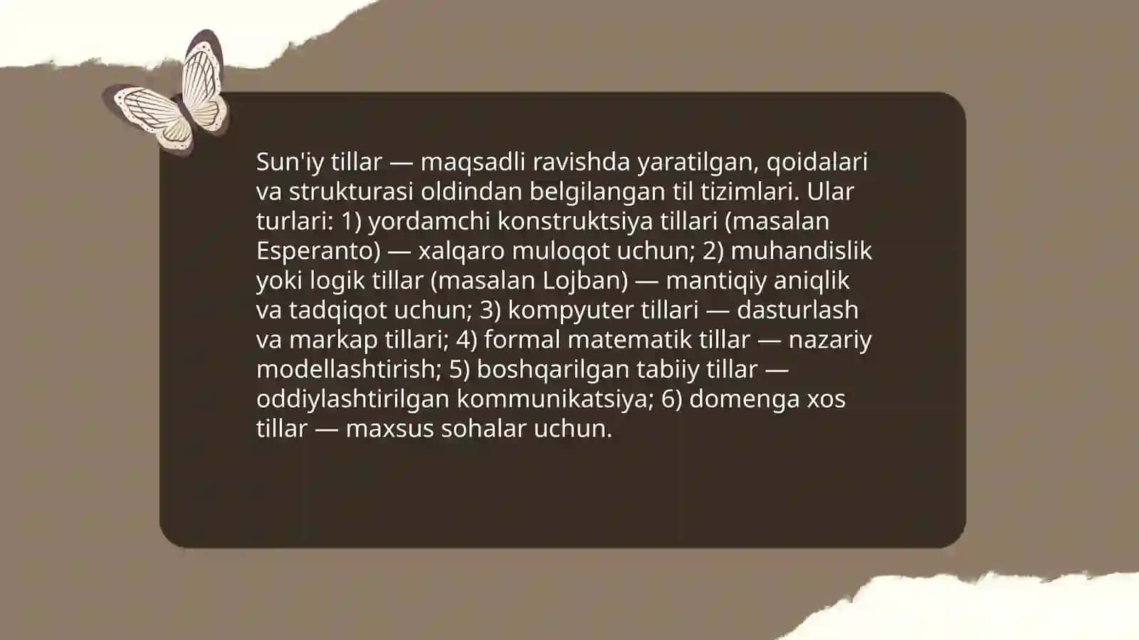 Sun'iy tillar 3