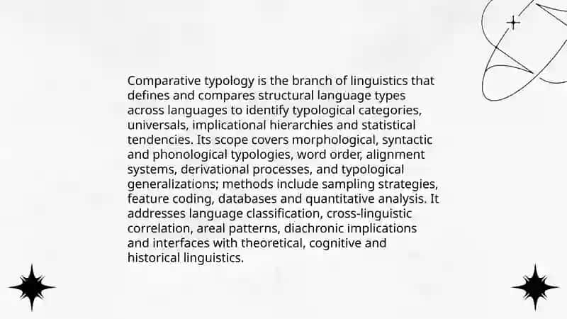Comparative Typology as branch of Linguistics 3