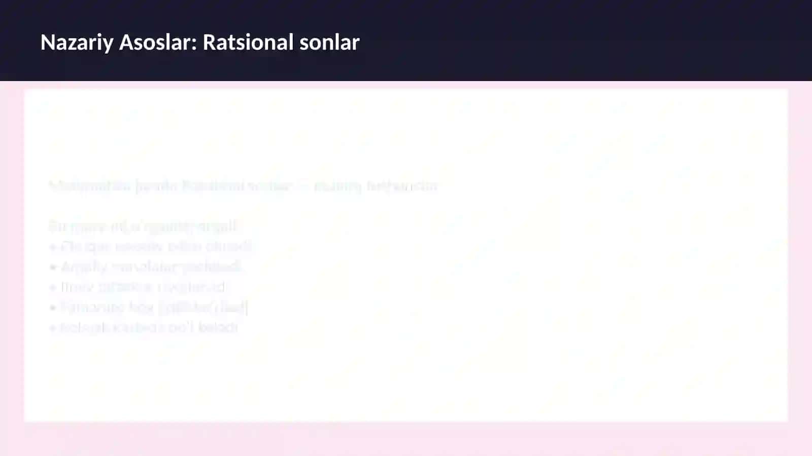Matematika Sonlar nazariyasi 3