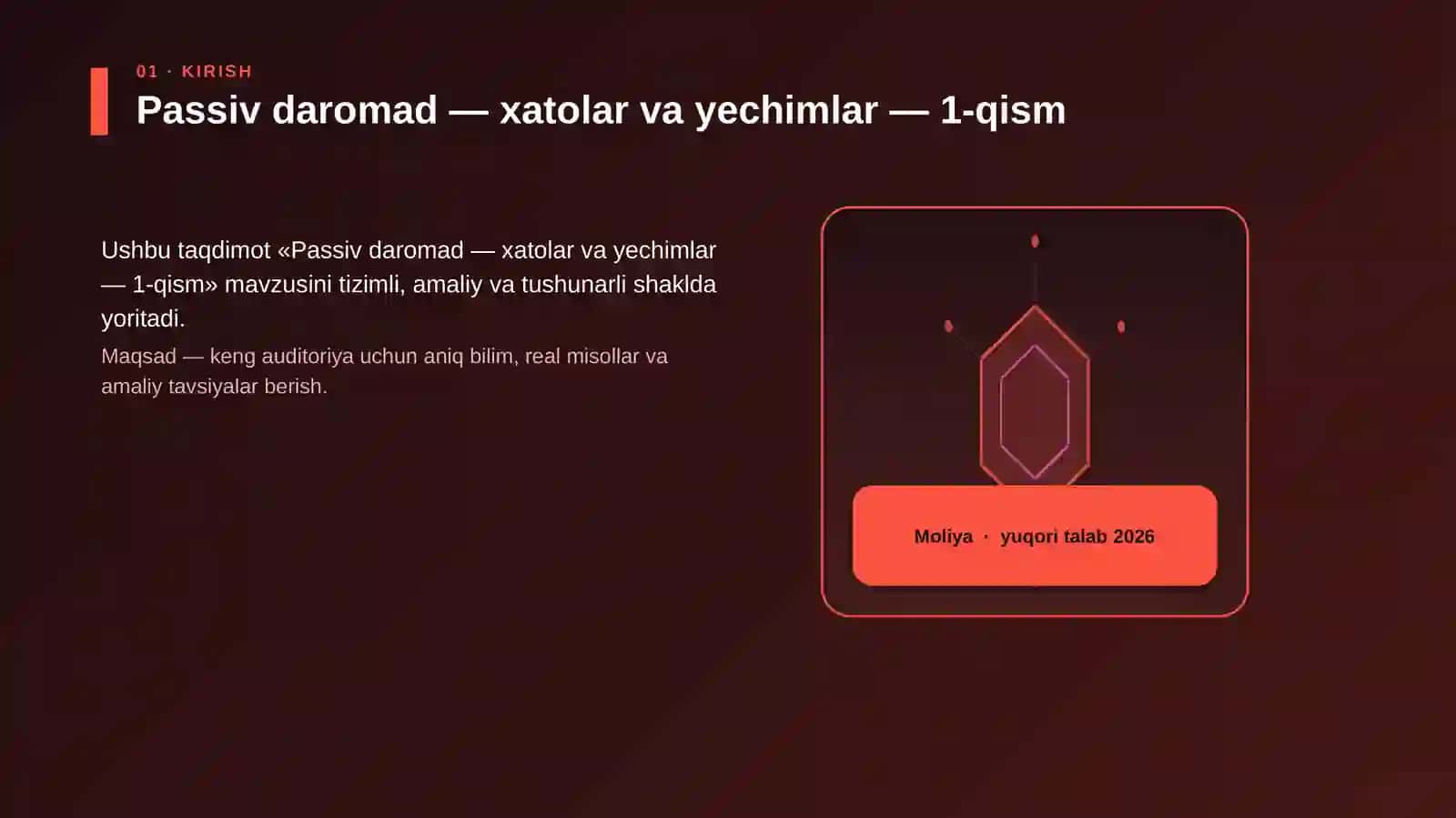 Passiv daromad — xatolar va yechimlar — 1-qism 3