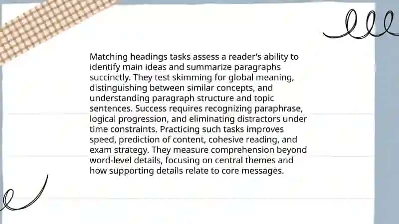 Matching heading tasks 3