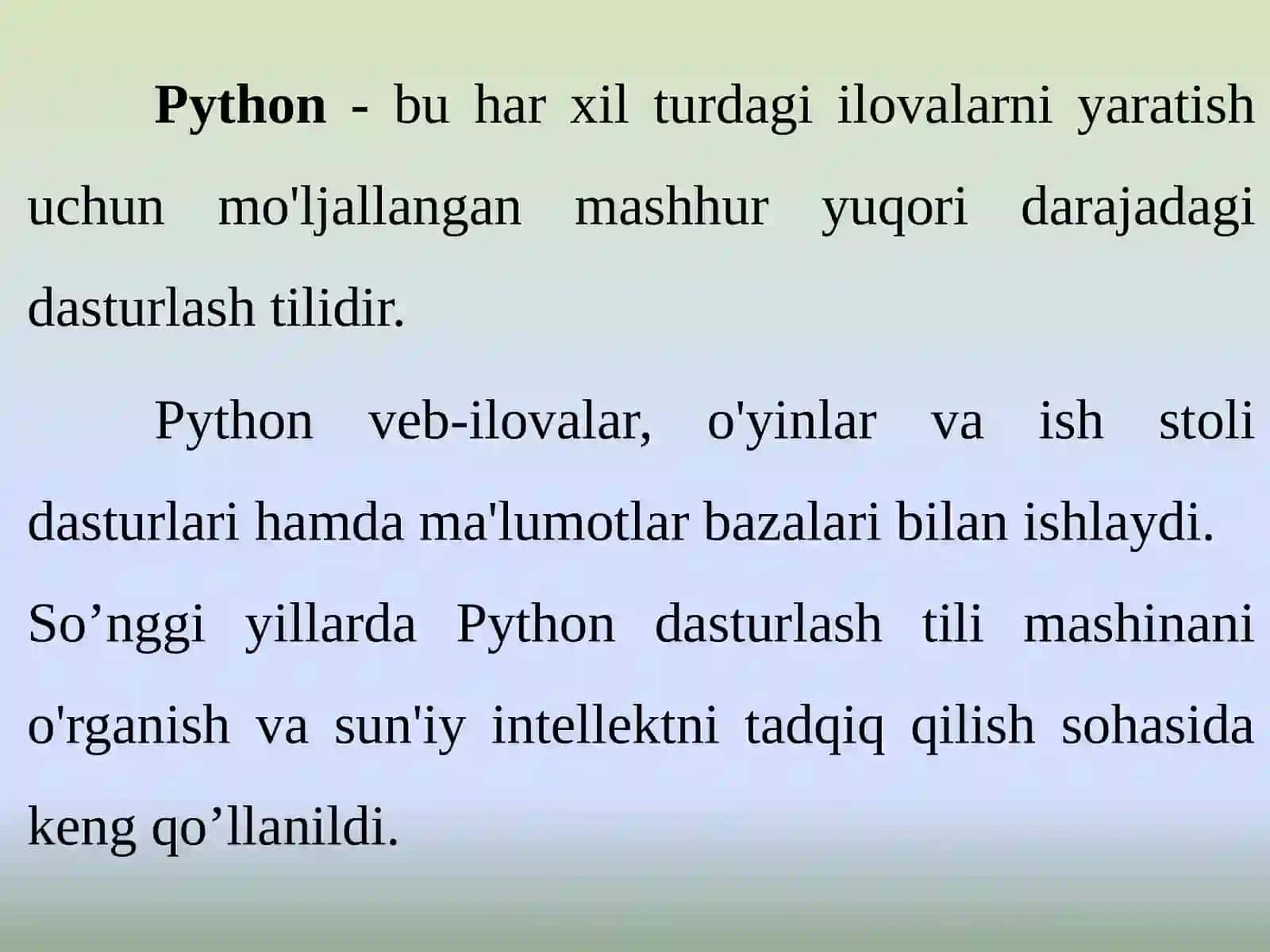 Pythondasturlash tili 3