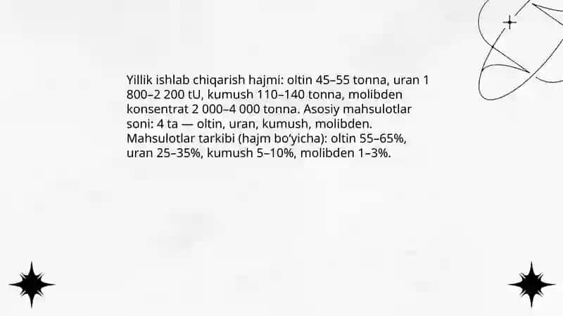 Navoyi Kon metalorgiya kambenati iqtisodiy korsatkichlari va o'zbekiston YaIM ga qoshgan ulushi haqida 3