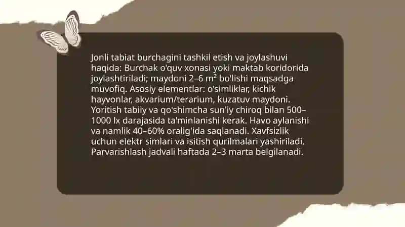 Jonli tabiat burchagi 3