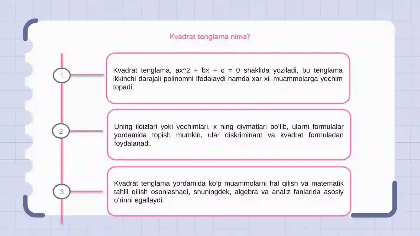 Kvadrat tenglama va uning ildizlari 3