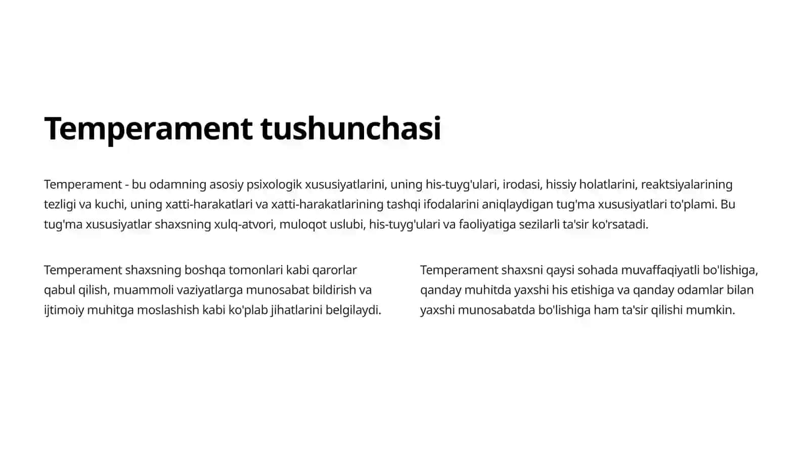 Temperament shaxsning asosiy xususiyatlari 3