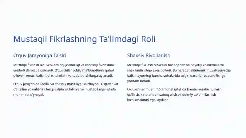 Mustaqil Fikrlash 3