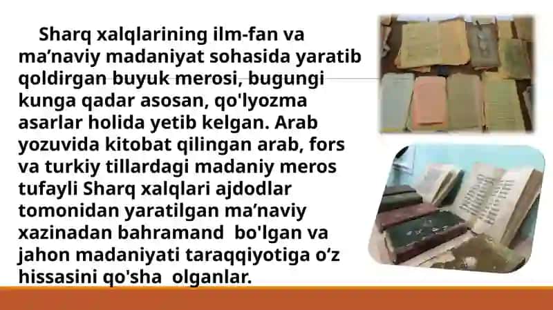 SHARQ QO‘LYOZMALARI XAZINALARI 3