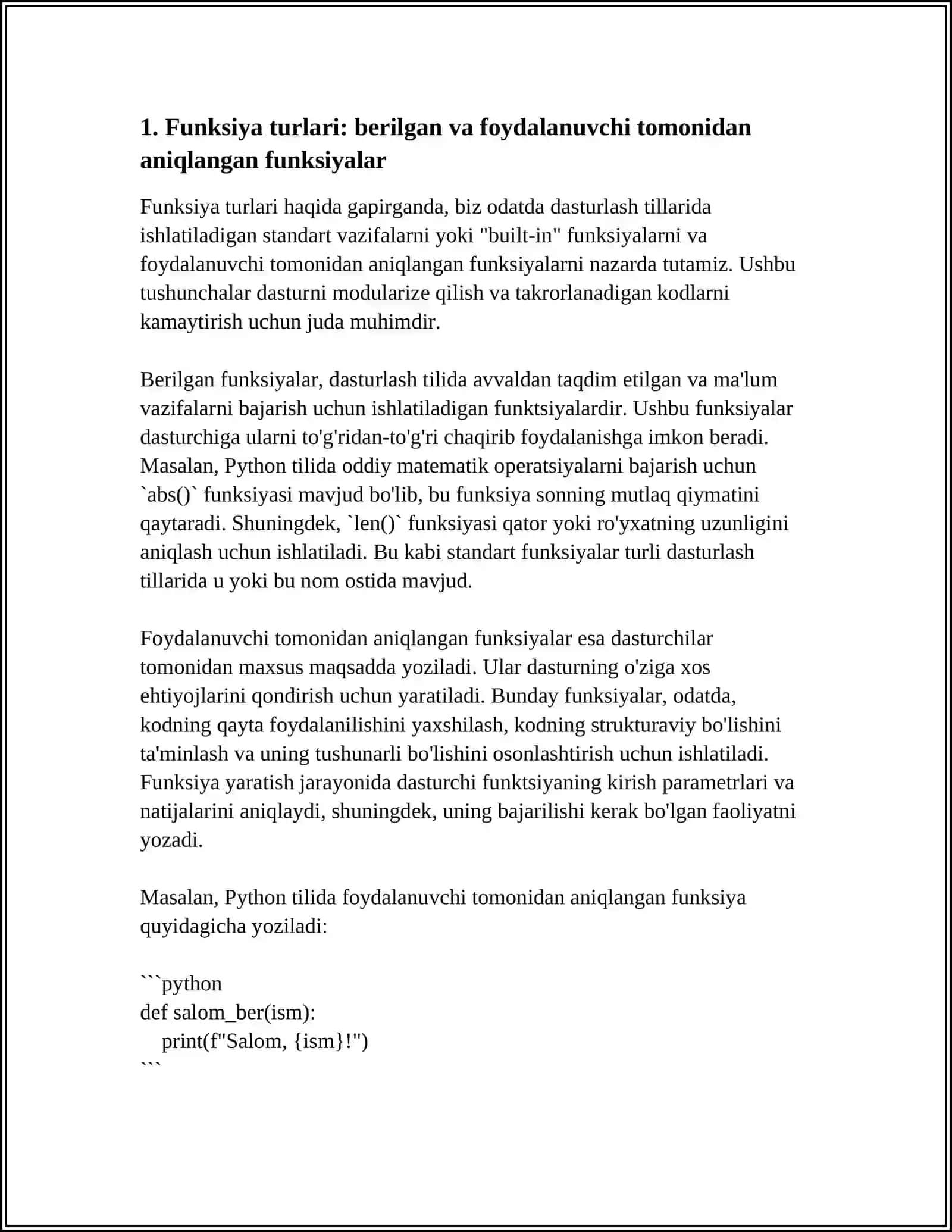PYTHON DASTURLASH TILIDA FUNKSIYALAR 3