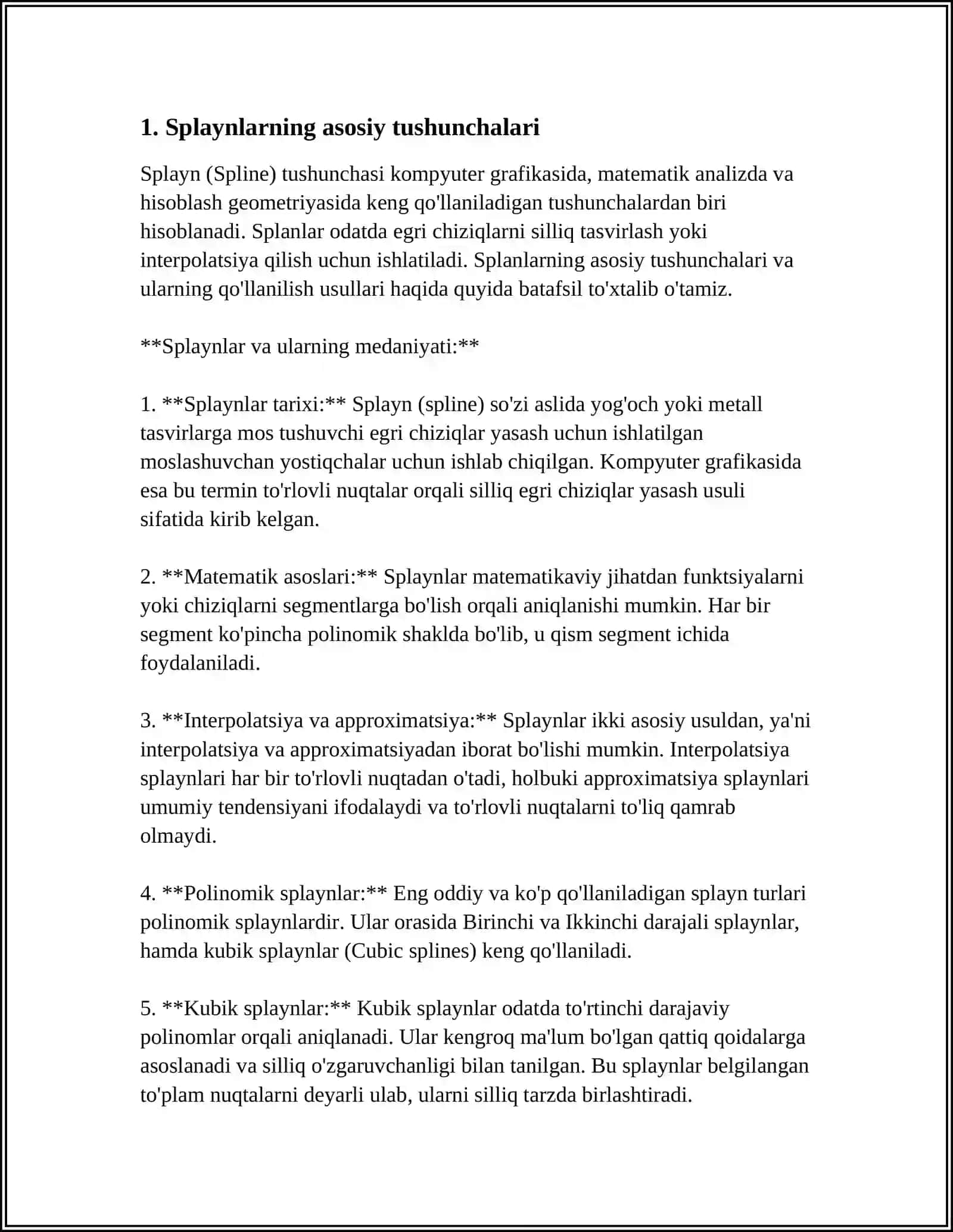 SPLAYN FUNKSIYALAR 3