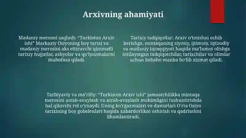 Turkiston Arxiv Ishi 3