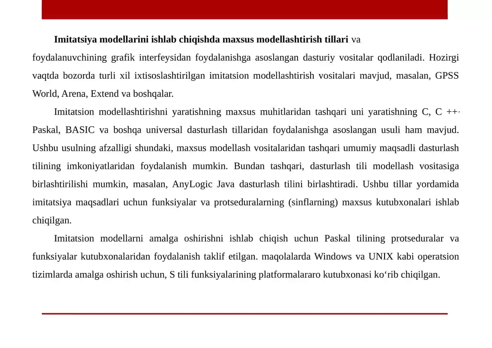 Imitatsion modellashtirish uchun JAVA tilidan foydalanish 3