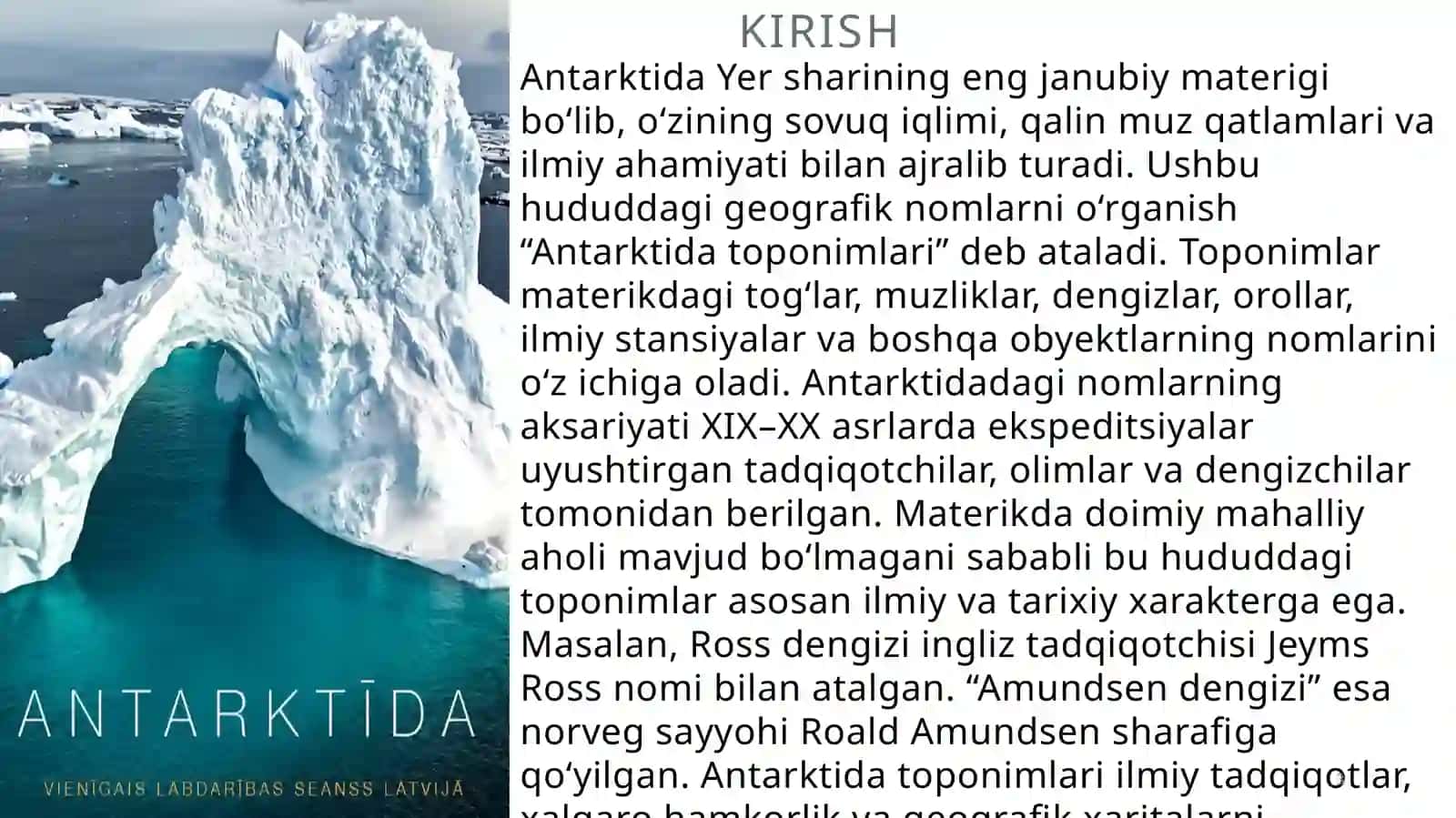 Antarktida toponimlari 3