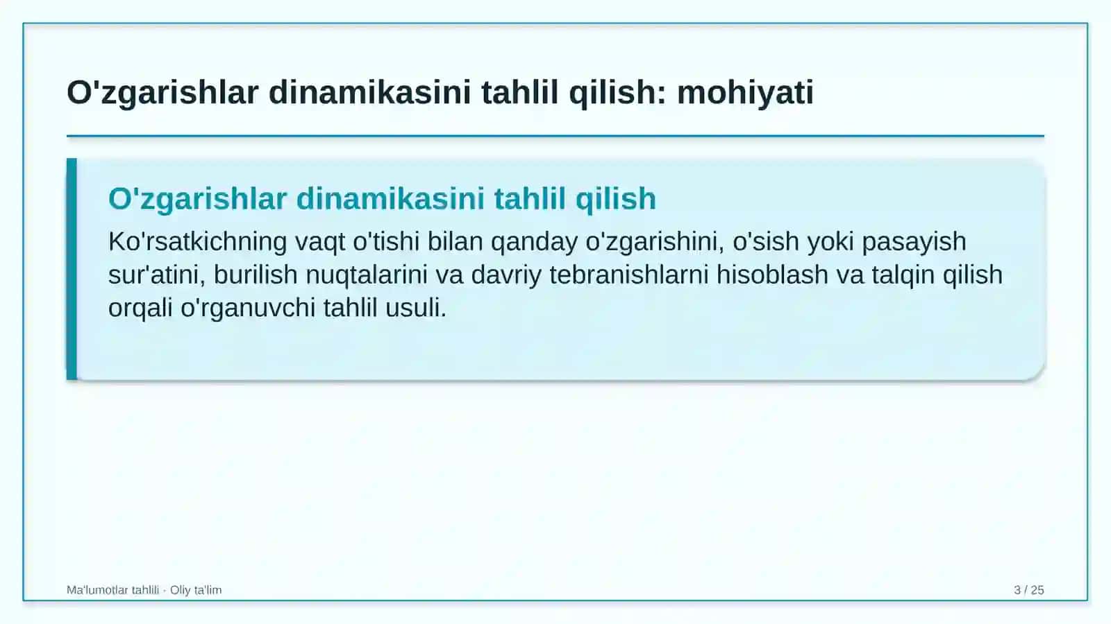 Baliqchilik xo'jaliklarida o'zgarishlar dinamikasini tahlil qilish 3