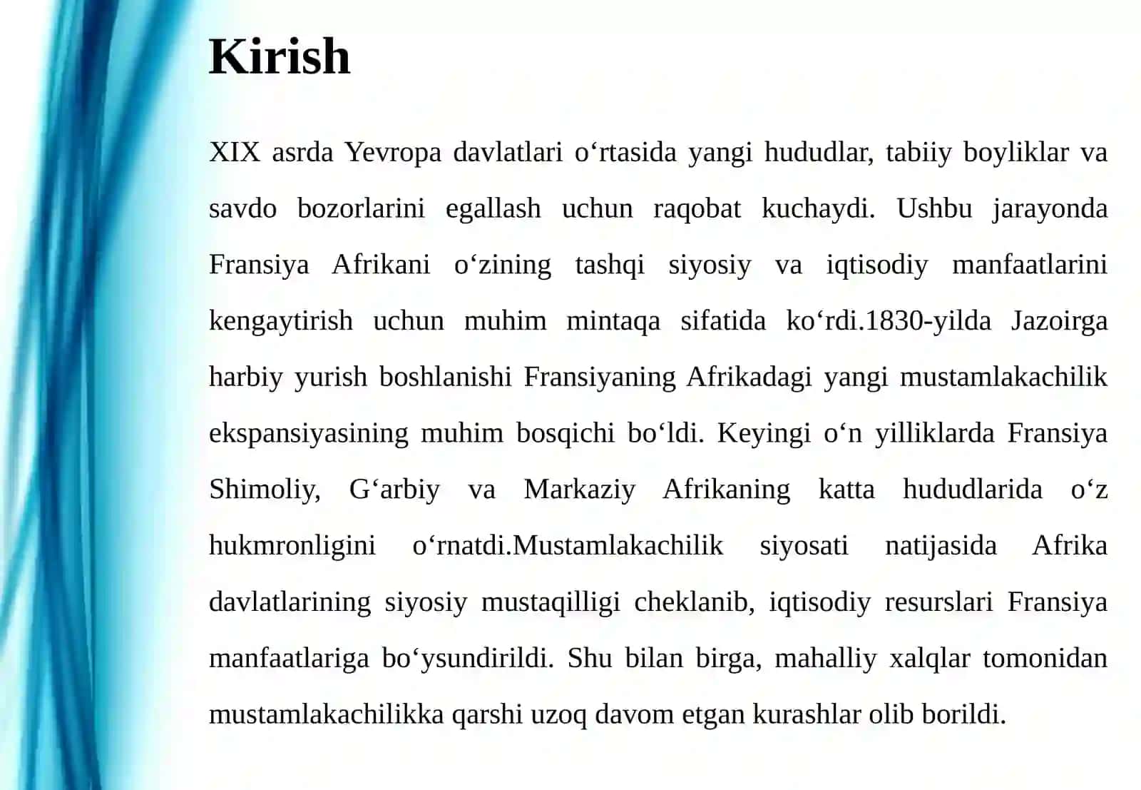 FRANSIYANING AFRIKADAGI MUSTAMLAKACHILIK SIYOSATI 3