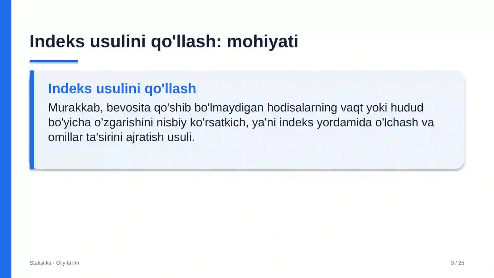 pochta aloqasida indeks usulini qo'llash 6242 3