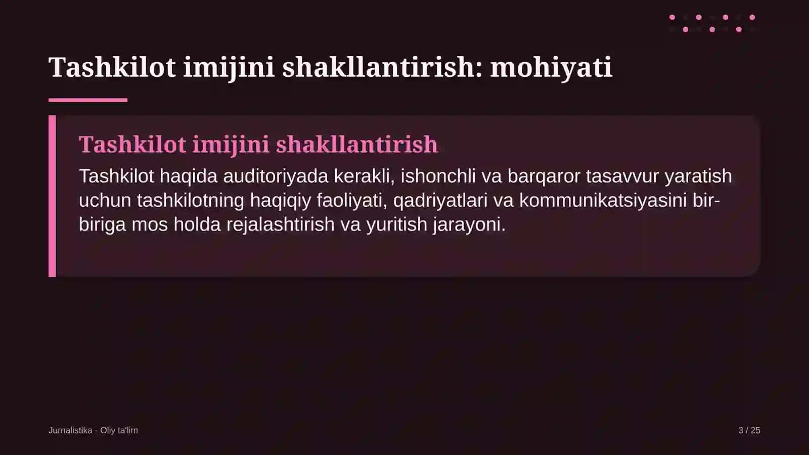Uran sanoatida tashkilot imijini shakllantirish 3